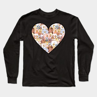 Cat pizza party party in a heart Long Sleeve T-Shirt